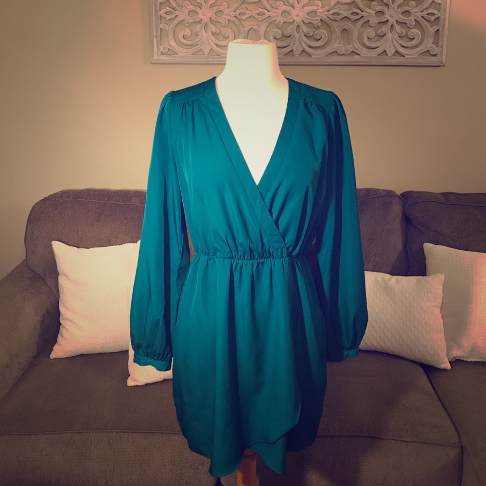 Green wrap dress